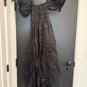 Elegant Black Puff Sleeve Dress